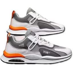 CALZURA Shoes Men's Running Shoes Grey White Mesh UK/Indian-picture-11