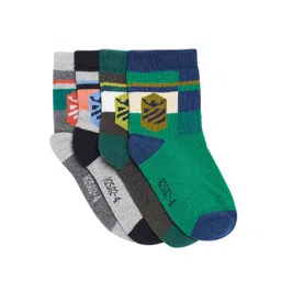 Camey Kids Pack of 4 Multicoloured Patterned Ankle-Length Socks-picture-21
