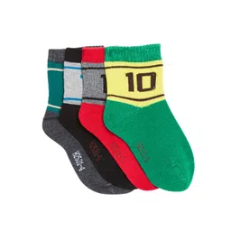 Camey Kids Pack of 4 Multicoloured Patterned Ankle-Length Socks-picture-49