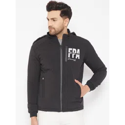 Camey Men Black Lightweight Padded Jacket with Patchwork-picture-29