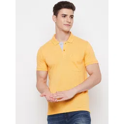 Camey Men Yellow Solid Polo Collar T-shirt-picture-28
