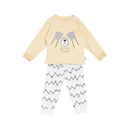 Camey Unisex Yellow & White Printed Night suit A-210-picture-48