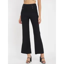 Camla Black Regular Fit Mid rise Trousers-picture-42
