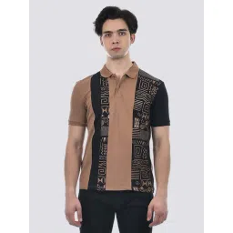Camla Brown Cotton Regular Fit Printed Polo T-Shirts-picture-26