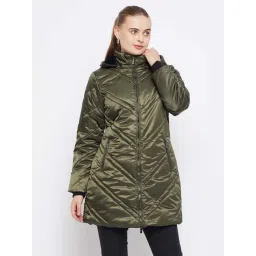 Camla Green Quilted Long Jacket-picture-32