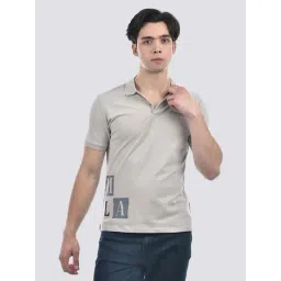 Camla Grey Cotton Regular Fit Printed Polo T-Shirts-picture-27