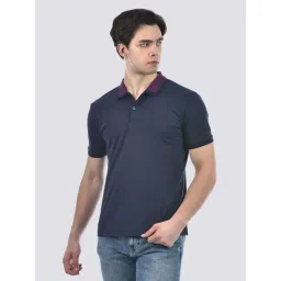 Camla Navy Cotton Regular Fit Polo T-Shirts-picture-36