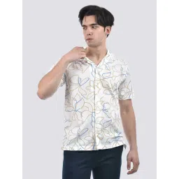 Camla White Cotton Regular Fit Printed Shirts-picture-46