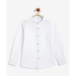 Campana 100% Cotton Full Sleeves Solid Shirt - White-picture-12