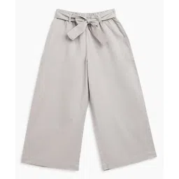 Campana 100% Cotton Solid Culottes Trousers with Belt - Light Grey-picture-26