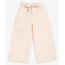 Campana 100% Cotton Solid Culottes Trousers with Belt - Light Pink-picture-18