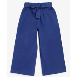 Campana 100% Cotton Solid Culottes Trousers with Belt - Striking Blue-picture-25