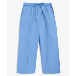 Campana 100% Cotton Solid Trousers - True Blue-picture-10