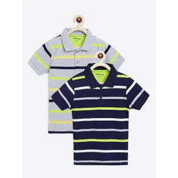 Campana Boys 2 Striped Polo Collar Pure Cotton T-shirt-picture-18