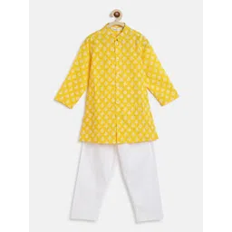 Campana Boys Ethnic Motifs Printed Mandarin Collar Regular Pure Cotton Kurta with Pyjamas-picture-16