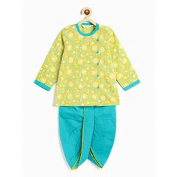 Campana Boys Floral Printed Angrakha Pure Cotton Kurta with Dhoti Pants-picture-38