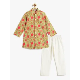 Campana Boys Floral Printed Regular Pure Cotton Kurta with Pyjamas-picture-17