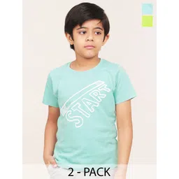 Campana Boys Pack Of 2 Graphic Printed Round Neck Cotton T-shirts-picture-50
