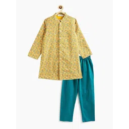 Campana Boys Paisley Printed Regular Chikankari Kurta with Pyjamas-picture-17