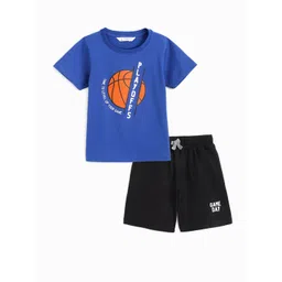 Campana Boys Printed Pure Cotton T-shirt With Shorts-picture-38