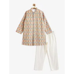 Campana Boys Printed Regular Chikankari Kurta with Pyjamas-picture-32
