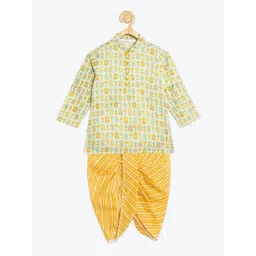 Campana Boys Printed Regular Kantha Work Pure Cotton Kurta with Dhoti Pants-picture-46