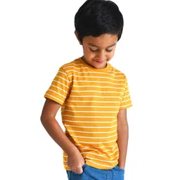Campana Boys Striped Cotton Round Neck Short Sleeves Pockets Casual T-shirt-picture-34