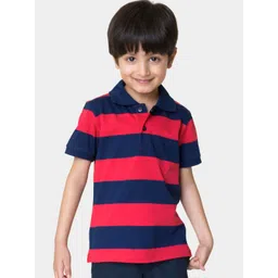 Campana Boys Striped Polo Collar Pure Cotton T-Shirt-picture-15