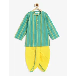Campana Boys Striped Pure Cotton Straight Kurta With Dhoti Pants-picture-37