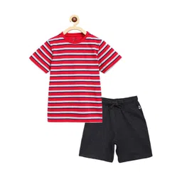 Campana Boys Striped Pure Cotton T-shirt with Shorts-picture-35
