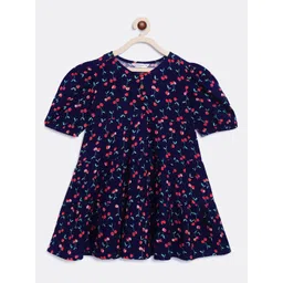 Campana Girls Floral Print A-Line Dress-picture-26