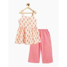 Campana Girls Floral Printed Empire Pure Cotton Top with Palazzos-picture-18