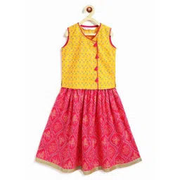 Campana Girls Floral Printed Pure Cotton Ready To Wear Lehenga & Choli-picture-21