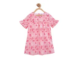 Campana Girls Pink Floral Print Empire Dress-picture-51
