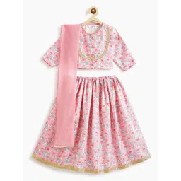 Campana Girls Printed Sequinned Ready to Wear Lehenga & Blouse With Dupatta-picture-41