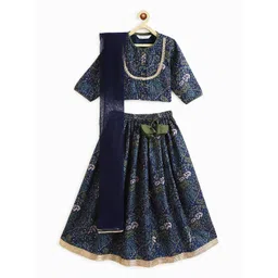 Campana Girls Printed Sequinned Ready to Wear Lehenga & Blouse With Dupatta-picture-18