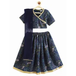 Campana Girls Printed Sequinned Ready to Wear Lehenga & Blouse With Dupatta-picture-52