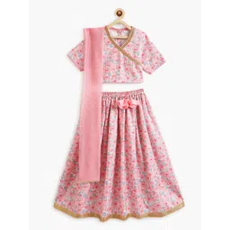 Campana Girls Printed Sequinned Ready to Wear Lehenga & Blouse With Dupatta-picture-34