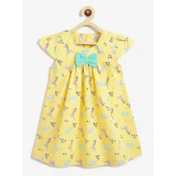 Campana Girls Yellow Cotton Graphic Dress-picture-34