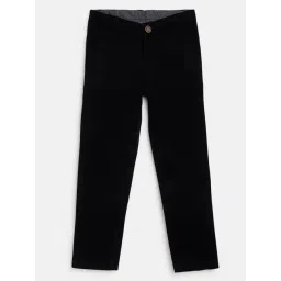 Campana Kids Black Solid Chinos-image-0