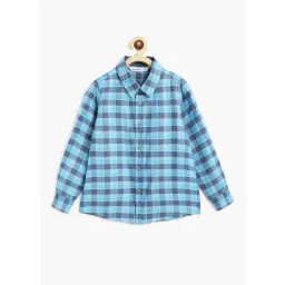 Campana Kids Blue Checks Full Sleeves Shirt-picture-17