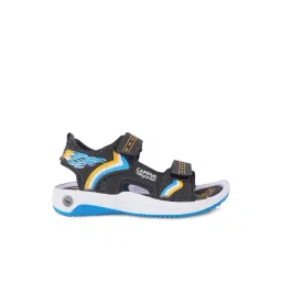 Campus Kids Grey & Blue Floater Sandals-picture-10