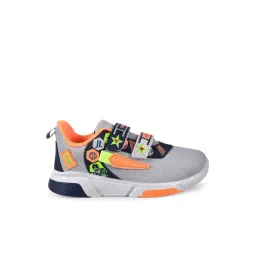 Campus Kids Grey & Orange Velcro Shoes-picture-28