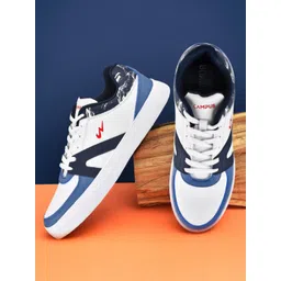 Campus Men White Colourblocked PU Sneakers-picture-40