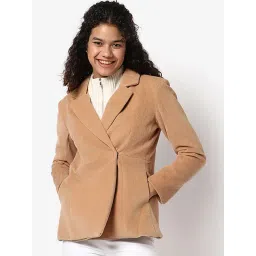 Campus Sutra Beige Regular Fit Blazer-picture-39