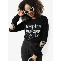 Campus Sutra Black Cotton Printed Sweatshirt-picture-45