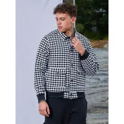 Campus Sutra Black Cotton Regular Fit Checks Jacket-picture-42