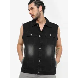 Campus Sutra Black Cotton Regular Fit Denim Jacket-picture-40