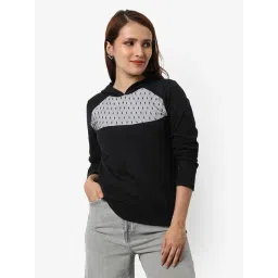 Campus Sutra Black Cotton Regular Fit Hoodie-image-40