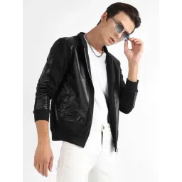 Campus Sutra Black Cotton Regular Fit Jacket-picture-10